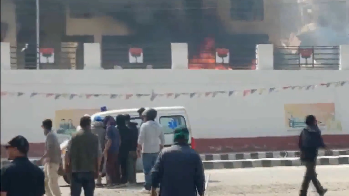 Violent protests break out at BJP office in Ladakh’s Leh amid shutdown seeking Statehood