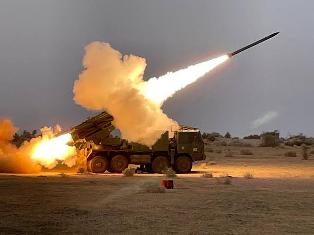DRDO successfully conducts maiden flight test of 120 Km strike range Pinaka rockets