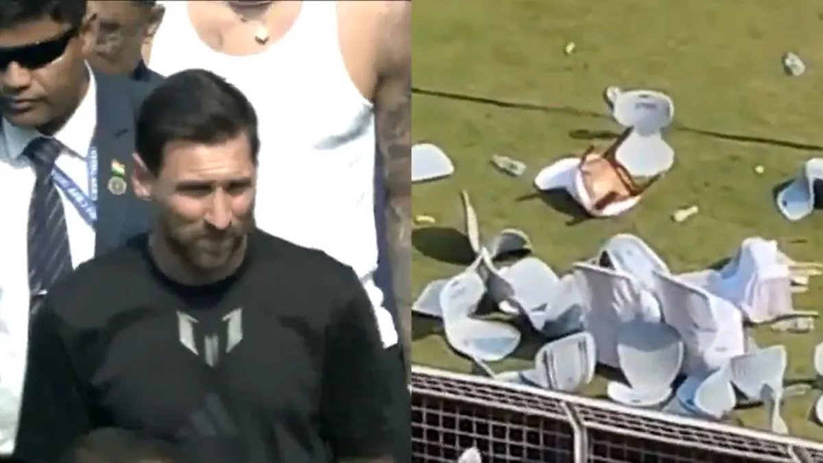 Lionel Messi’s visit to Salt Lake Stadium ends in chaos, fans throw bottles, chairs: Watch